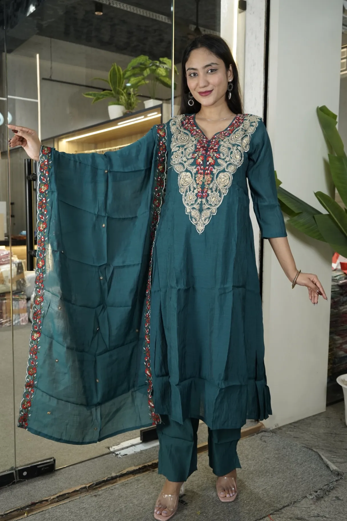 Heavy Embroidered Kurti Set